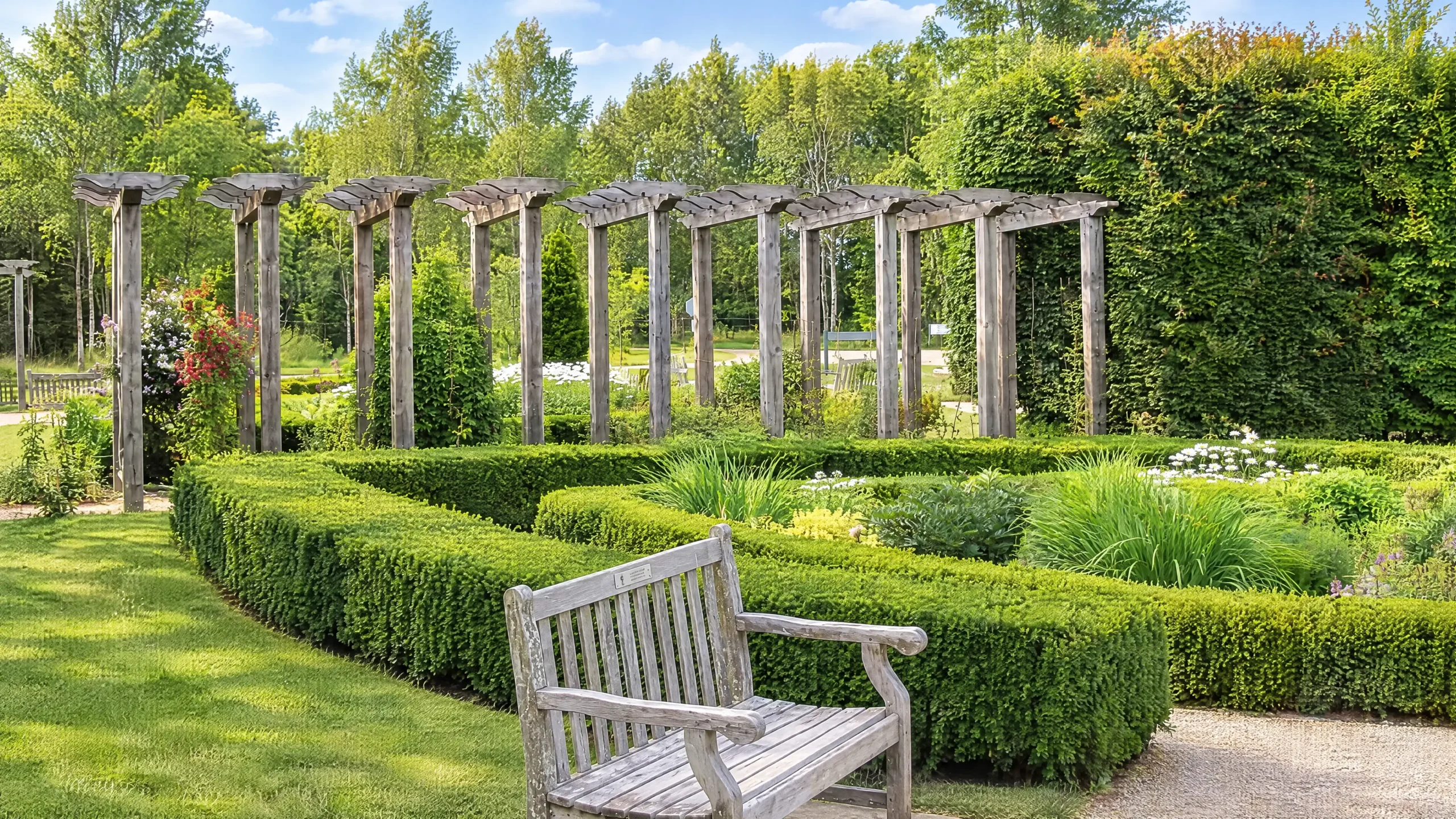 AI-enhanced English Garden at the University of Guelph Arboretum, a nearby attraction separate from the Village community